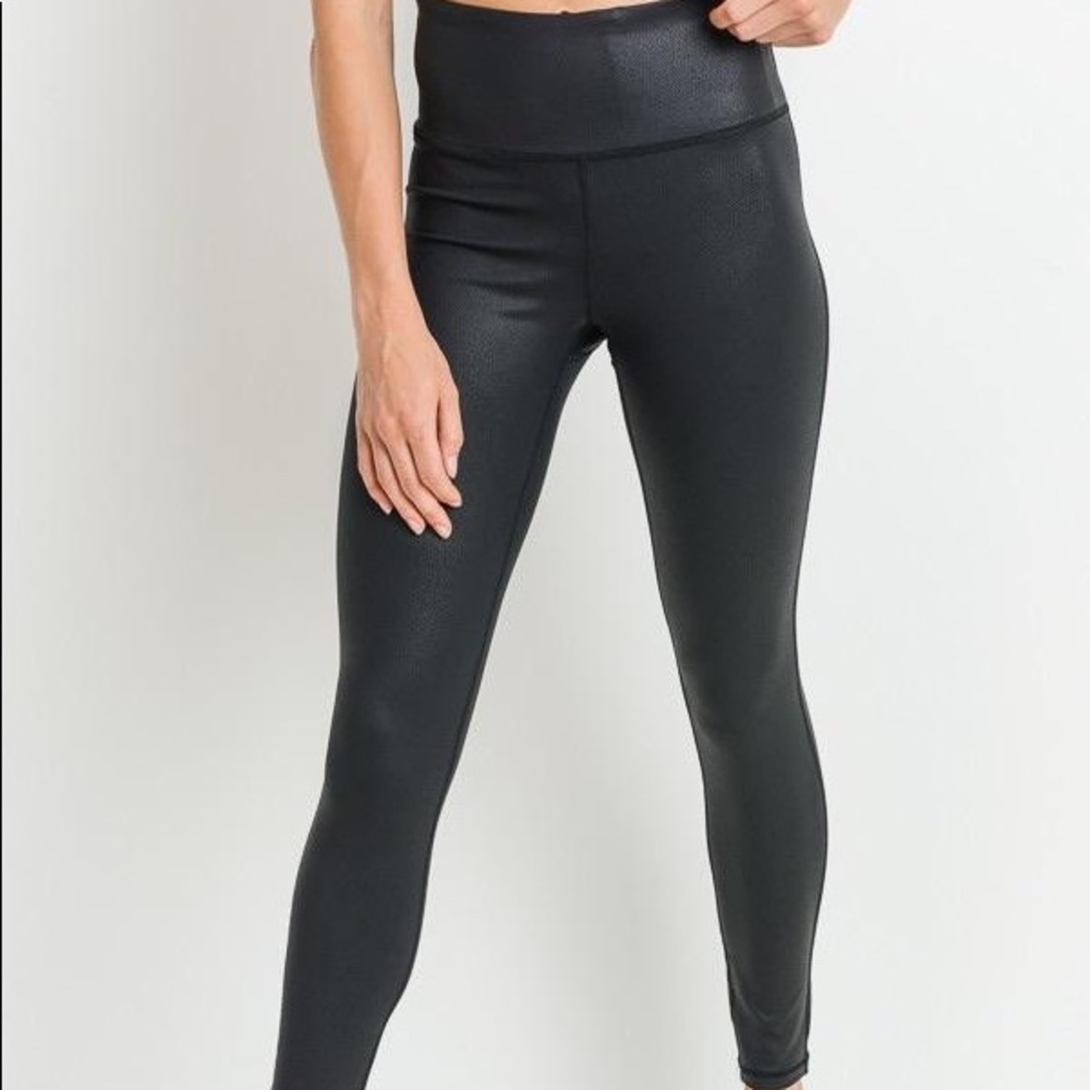 Faux Leather Compression Leggings